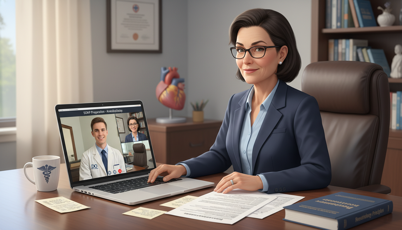 Residency program director interviewing DO SOAP applicant over video call - DO graduate residency for SOAP Preparation for DO