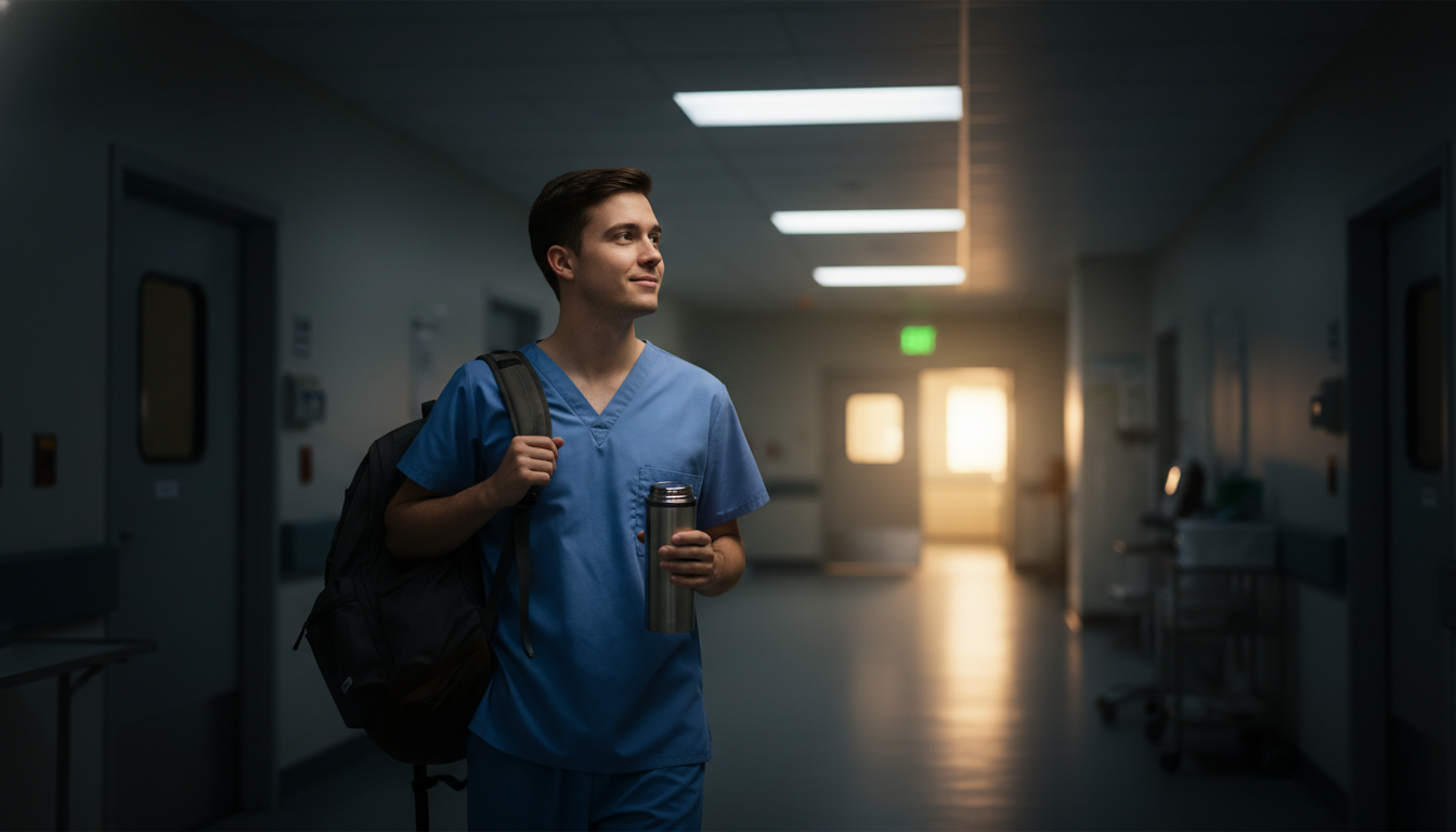 Anesthesiology resident finishing a long shift Anesthesiology resident finishing a long shift - DO graduate residency for Work-Life Balance Assessment for DO Graduate in An