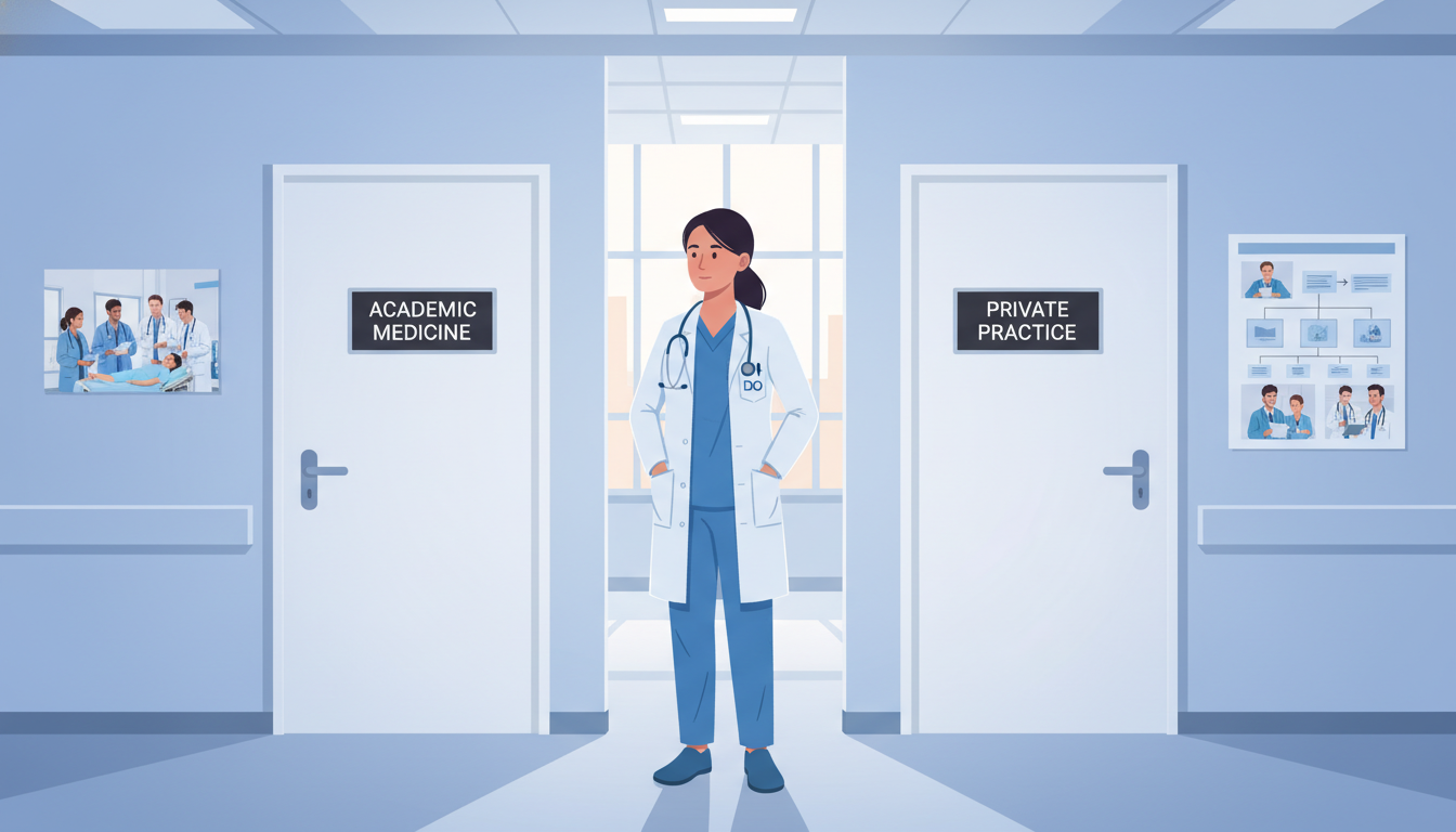 DO cardiologist comparing academic and private practice paths DO cardiologist comparing academic and private practice paths - DO graduate residency for Academic vs Private Practice for DO
