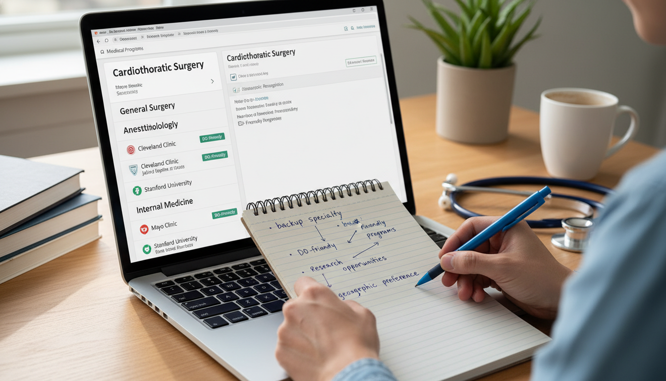DO graduate reviewing cardiothoracic and backup specialty programs online DO graduate reviewing cardiothoracic and backup specialty programs online - DO graduate residency for Backup Specialty Planni