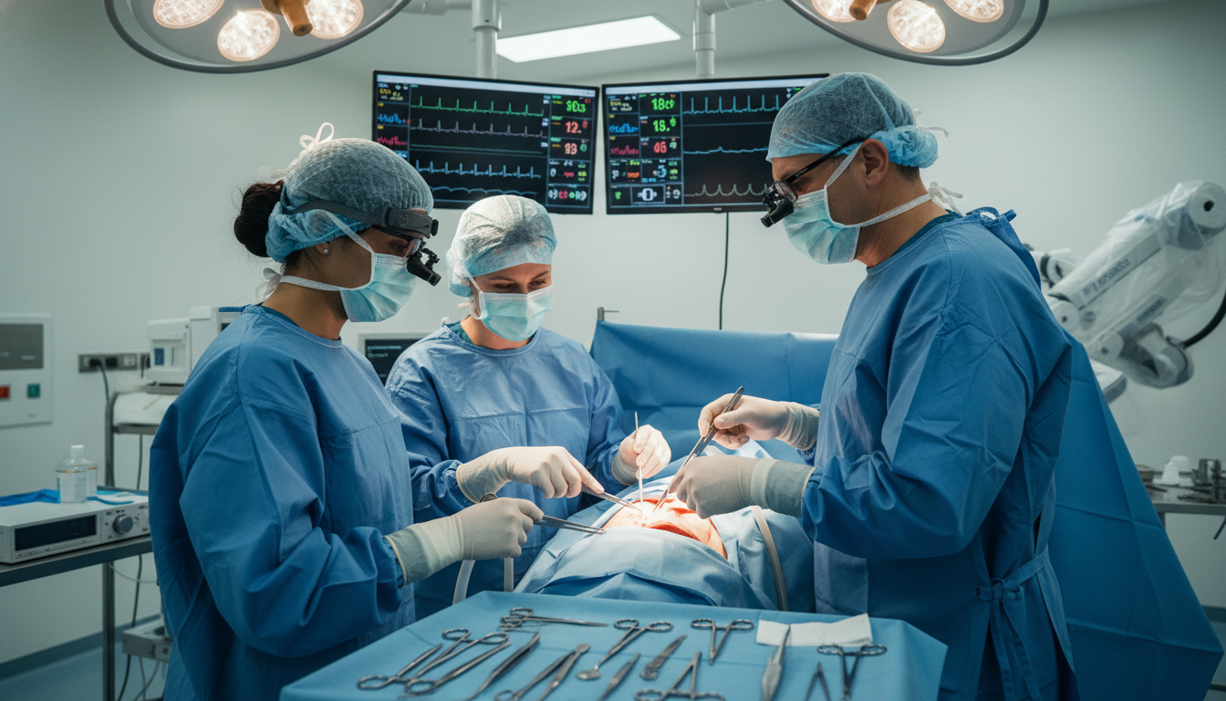 Cardiothoracic surgeons teaching resident in the operating room Cardiothoracic surgeons teaching resident in the operating room - DO graduate residency for Identifying Malignant Programs fo