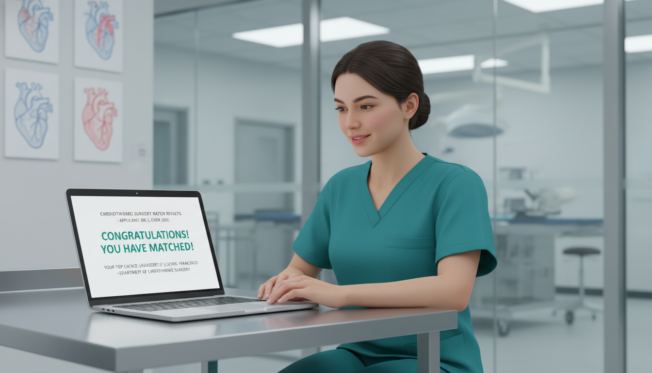 Cardiothoracic surgery resident checking match results on laptop Cardiothoracic surgery resident checking match results on laptop - DO graduate residency for Pre-Match Communication for DO G