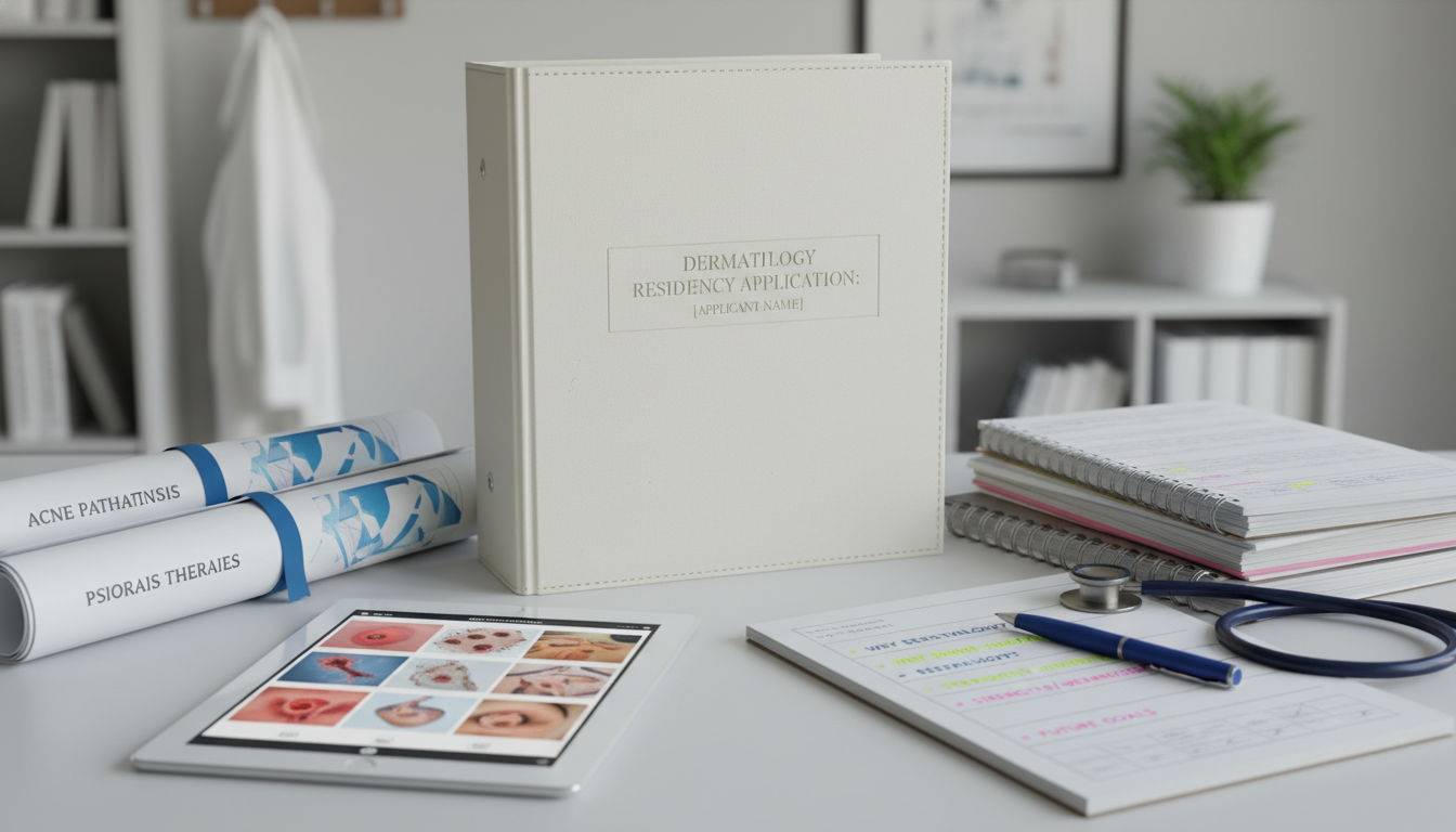 Dermatology residency portfolio and research materials organized for interview Dermatology residency portfolio and research materials organized for interview - DO graduate residency for Pre-Interview Prep