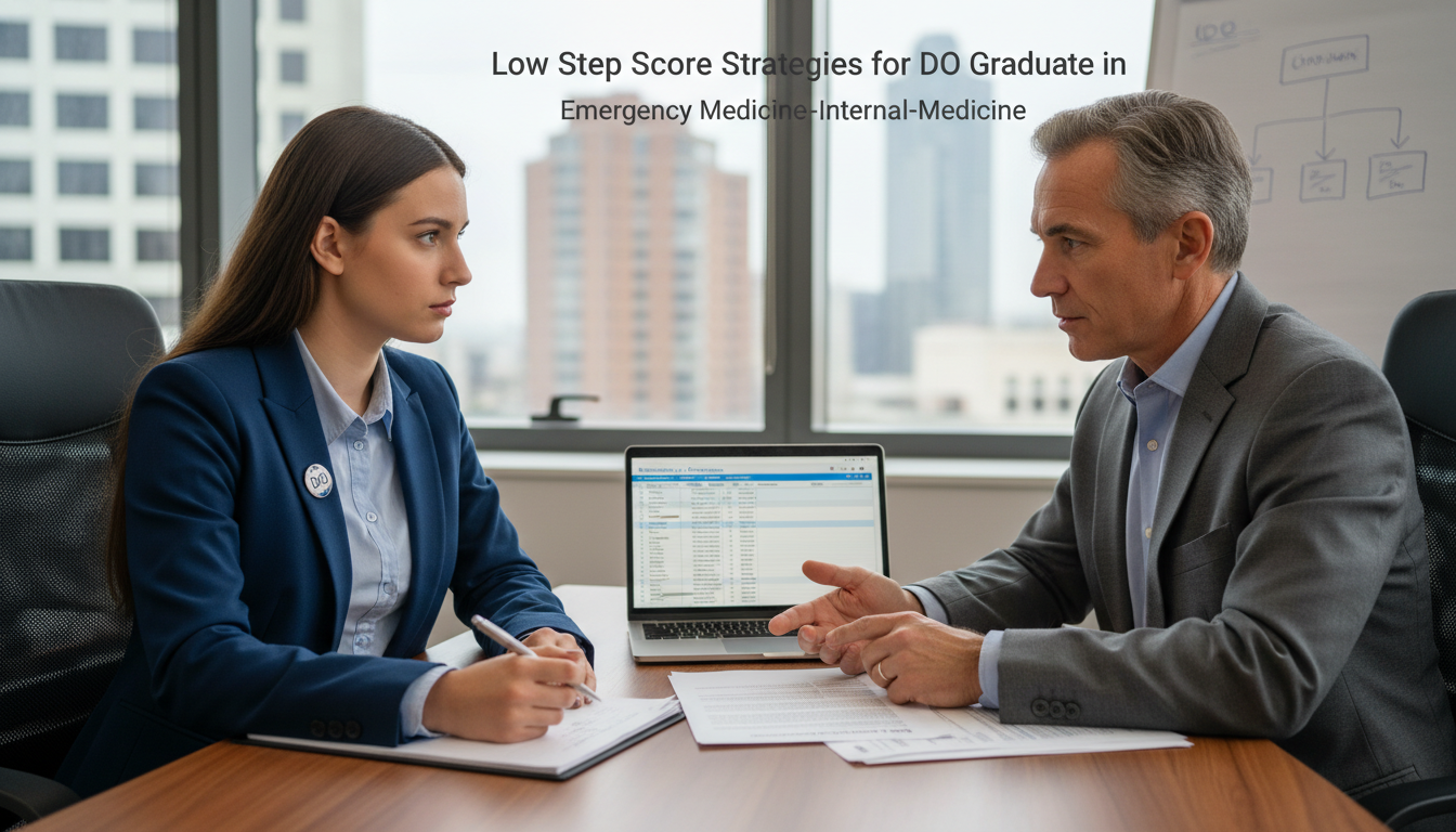 DO graduate meeting with mentor to discuss residency match strategy DO graduate meeting with mentor to discuss residency match strategy - DO graduate residency for Low Step Score Strategies for