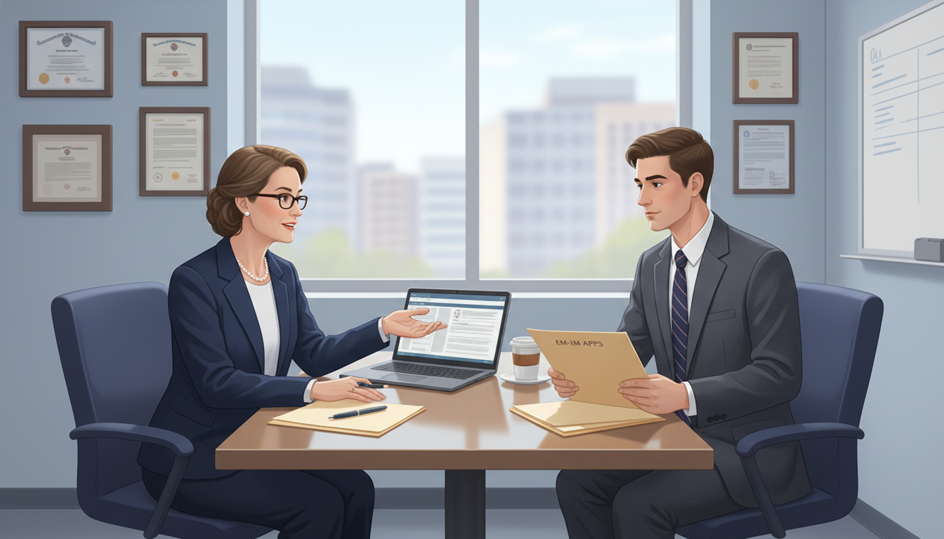 Residency program director and DO applicant discussing pre-match communication ethics - DO graduate residency for Pre-Match C