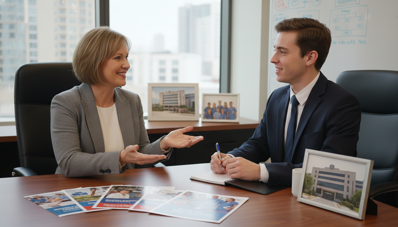 Program director discussing residency training with a DO applicant Program director discussing residency training with a DO applicant - DO graduate residency for Questions to Ask Programs for