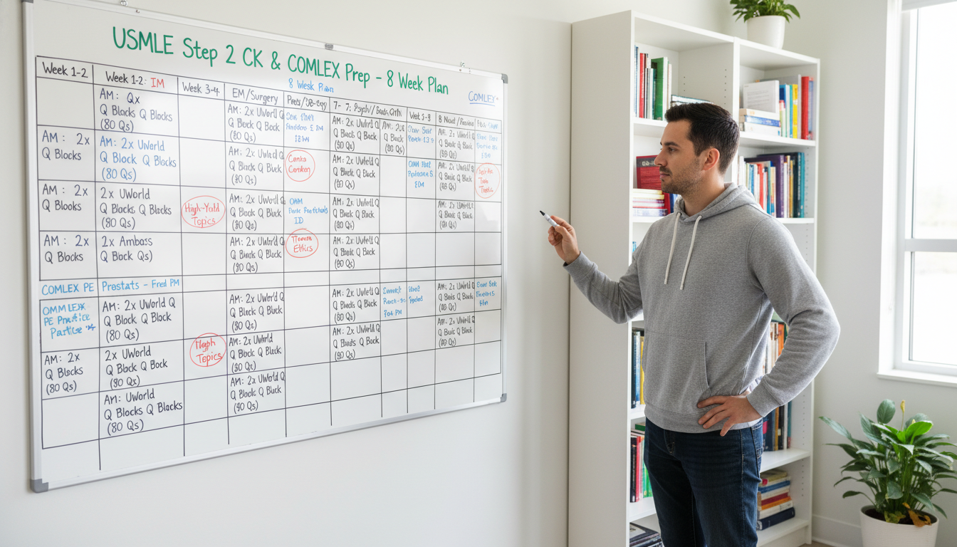 USMLE Step 2 CK study plan board for DO graduate - DO graduate residency for USMLE Step 2 CK Preparation for DO Graduate in E