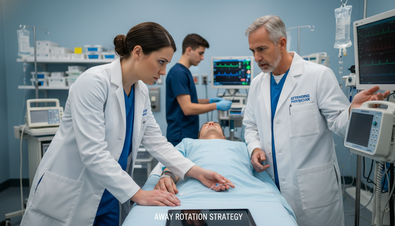 Emergency medicine resident evaluating a patient in trauma bay - DO graduate residency for Away Rotation Strategy for DO Grad