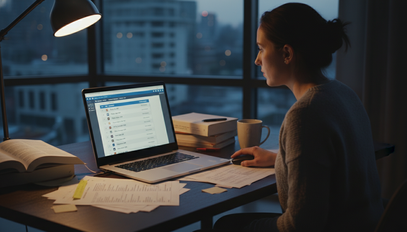 DO emergency medicine resident reviewing rank list on laptop DO emergency medicine resident reviewing rank list on laptop - DO graduate residency for Pre-Match Communication for DO Gradu