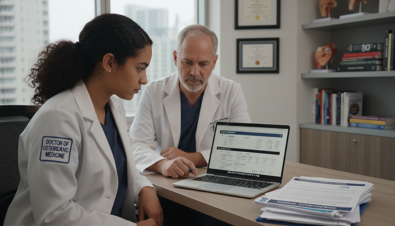 Medical student meeting with faculty mentor about SOAP strategy - DO graduate residency for SOAP Preparation for DO Graduate