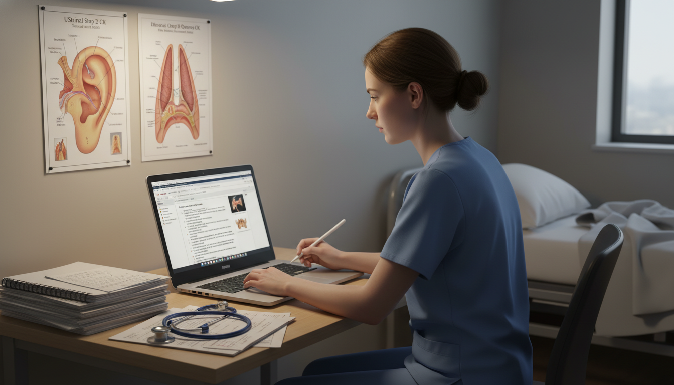 DO Resident Reviewing USMLE Step 2 Question Bank - DO graduate residency for USMLE Step 2 CK Preparation for DO Graduate in O