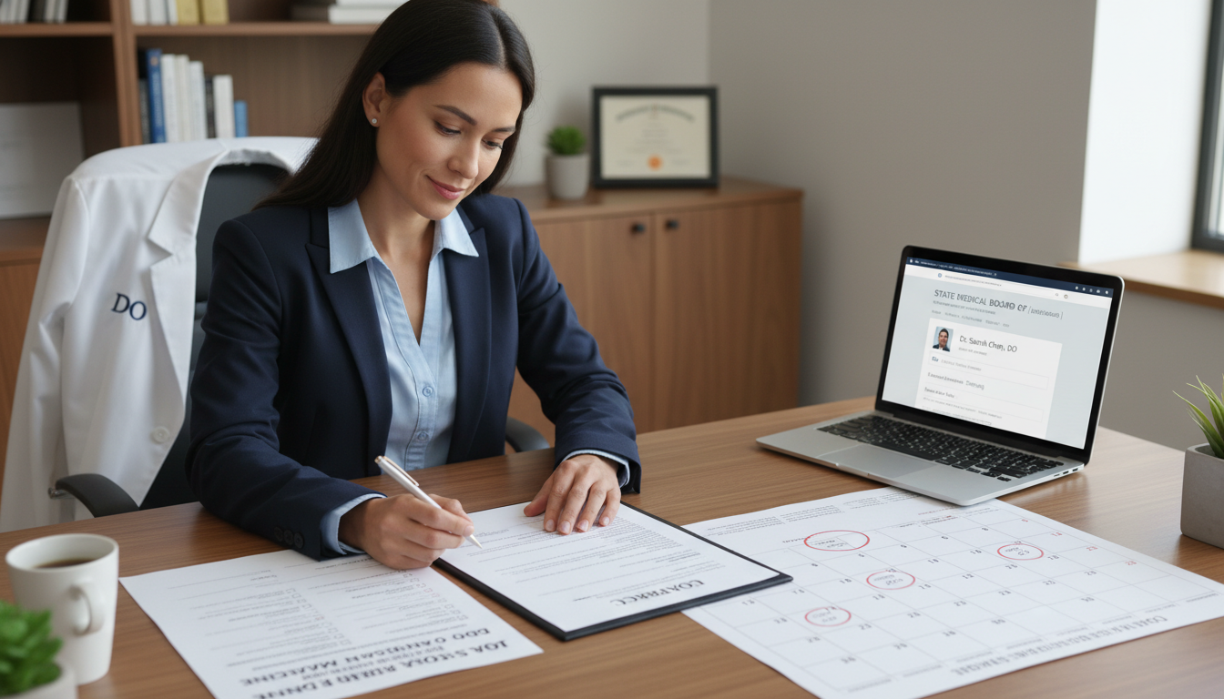 Family medicine DO reviewing contract timeline and licensing steps Family medicine DO reviewing contract timeline and licensing steps - DO graduate residency for Job Search Timing for DO Gradu