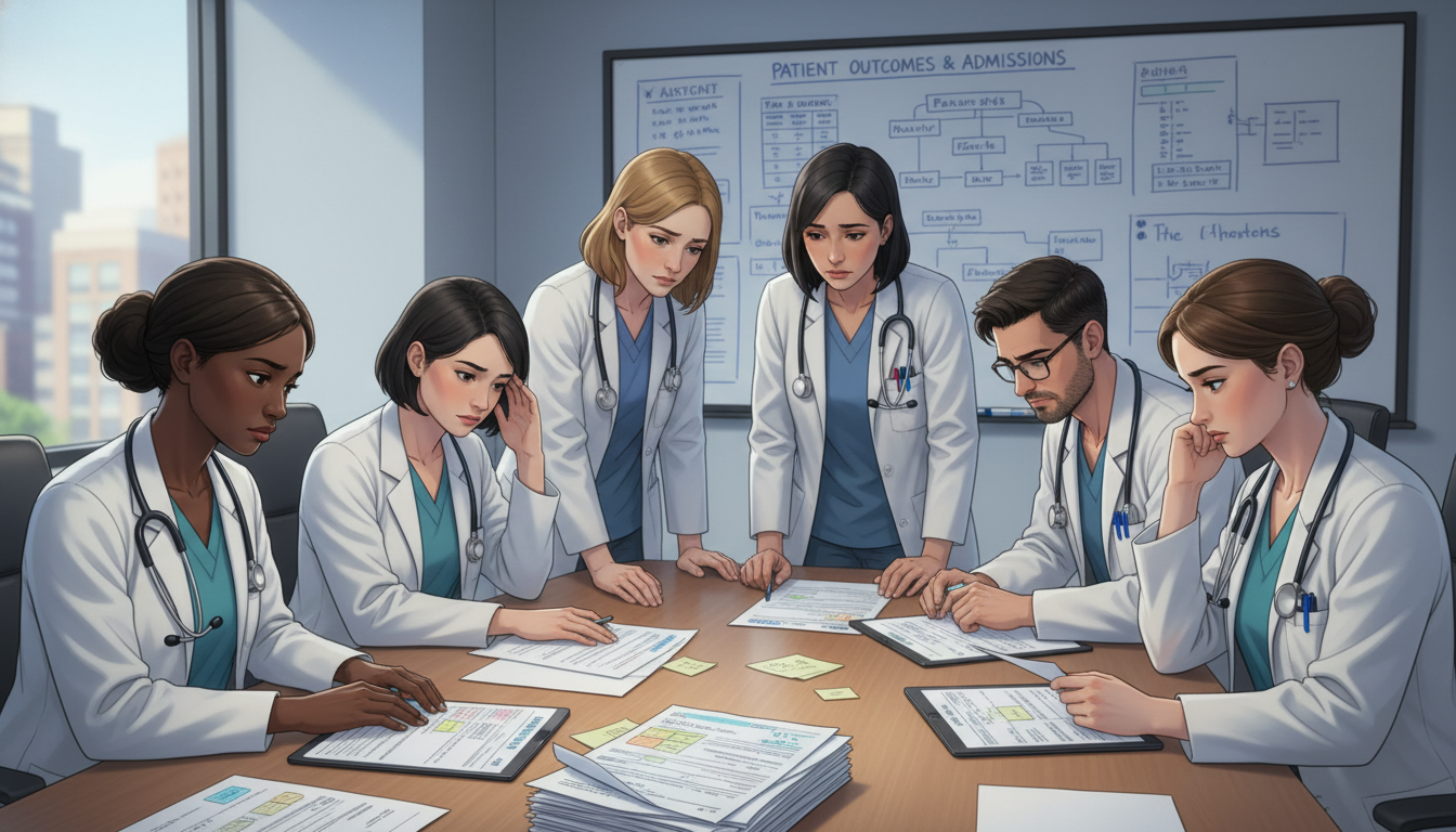 Residents discussing red flags in a family medicine residency conference room Residents discussing red flags in a family medicine residency conference room - DO graduate residency for Identifying Maligna