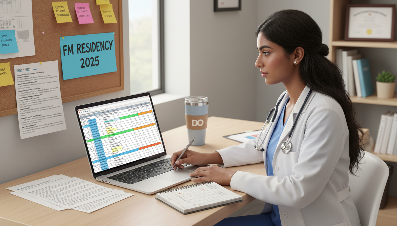 DO applicant organizing a residency program spreadsheet and application plan - DO graduate residency for Program Selection St