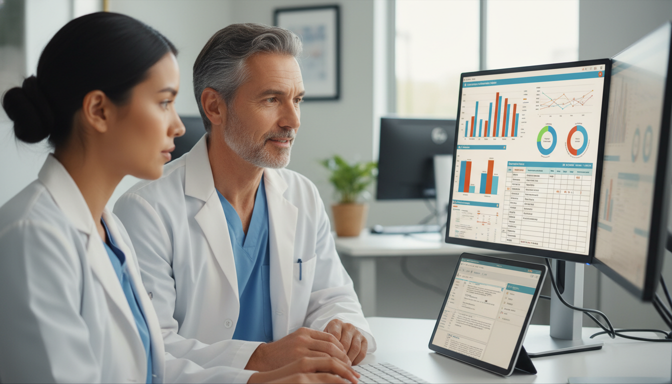 Family medicine resident and faculty mentor discussing research data - DO graduate residency for Research During Residency fo