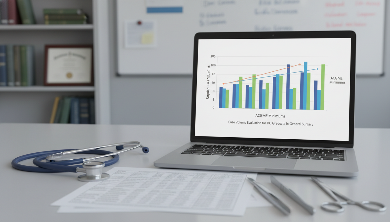 Surgical volume charts and ACGME case minimums comparison Surgical volume charts and ACGME case minimums comparison - DO graduate residency for Case Volume Evaluation for DO Graduate