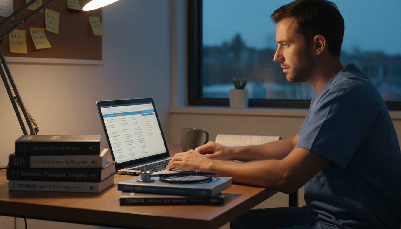 Focused DO graduate studying for USMLE Step 2 CK to improve residency competitiveness - DO graduate residency for Low Step Sc