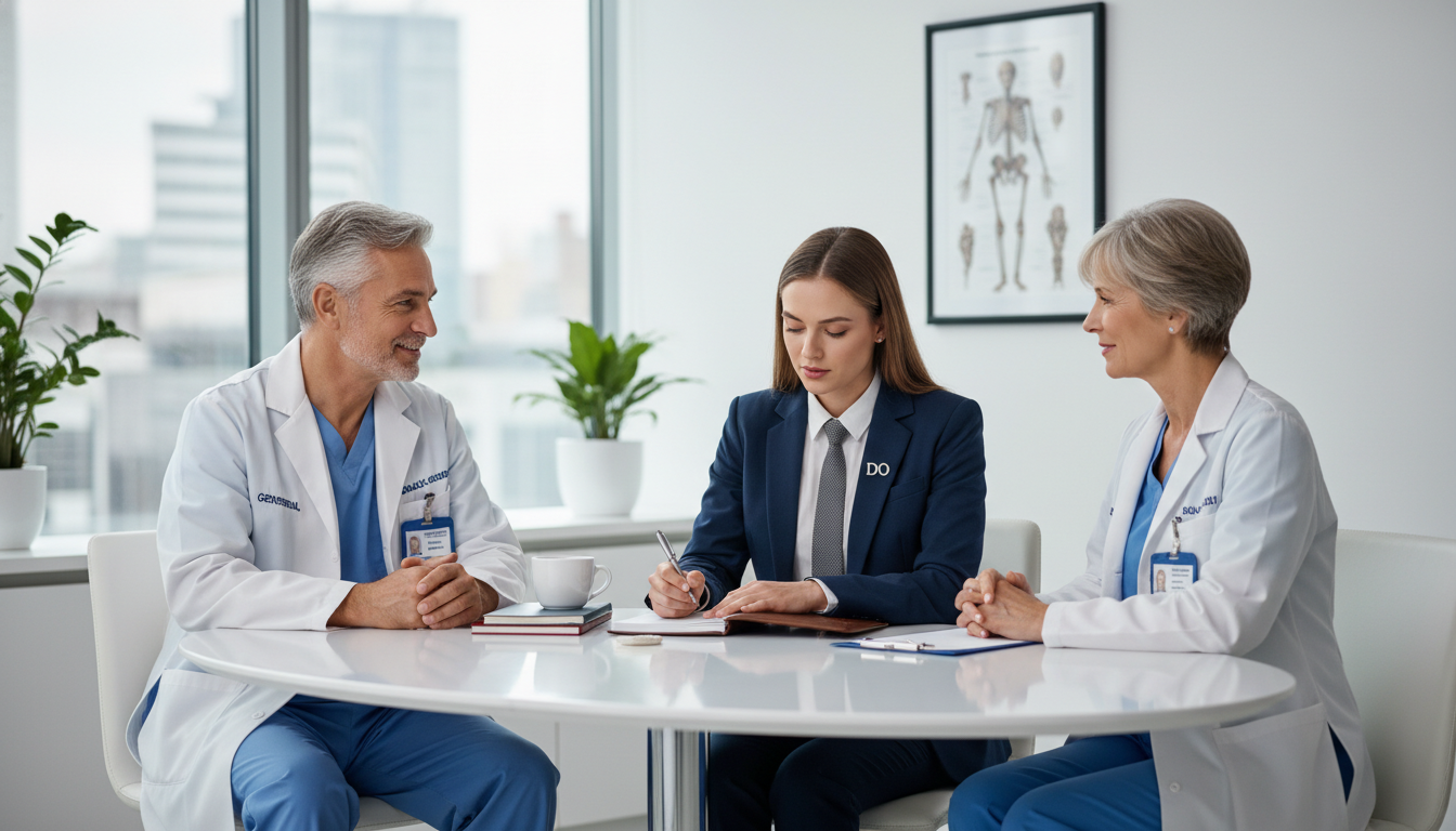 General surgery residency interview with DO graduate taking notes General surgery residency interview with DO graduate taking notes - DO graduate residency for Pre-Match Communication for DO