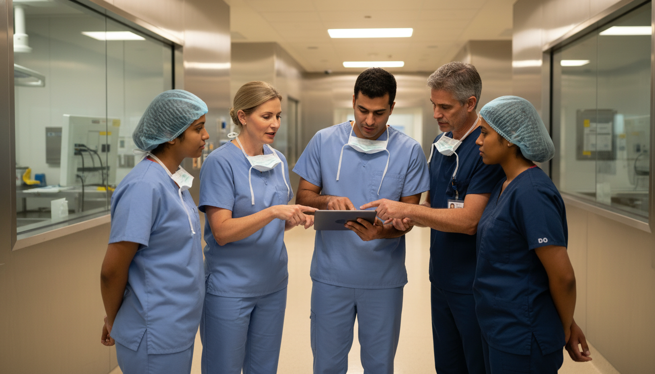 General surgery residents and faculty in clinical teaching setting General surgery residents and faculty in clinical teaching setting - DO graduate residency for How to Research Programs for D