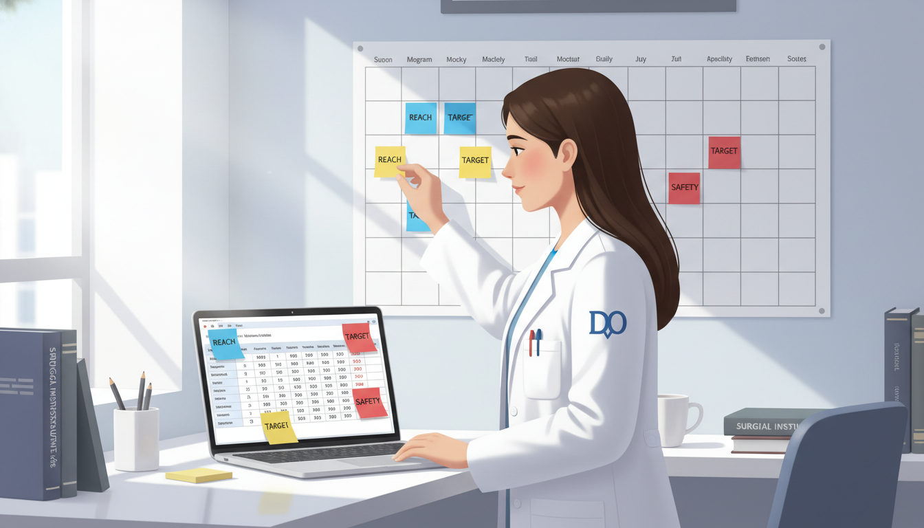 Residency applicant categorizing programs into reach, target, and safety tiers Residency applicant categorizing programs into reach, target, and safety tiers - DO graduate residency for Program Selection