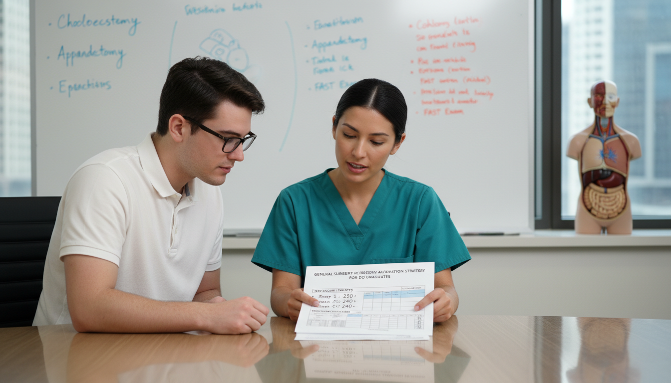General surgery resident mentoring an osteopathic medical student on Step exam and match strategy - DO graduate residency for