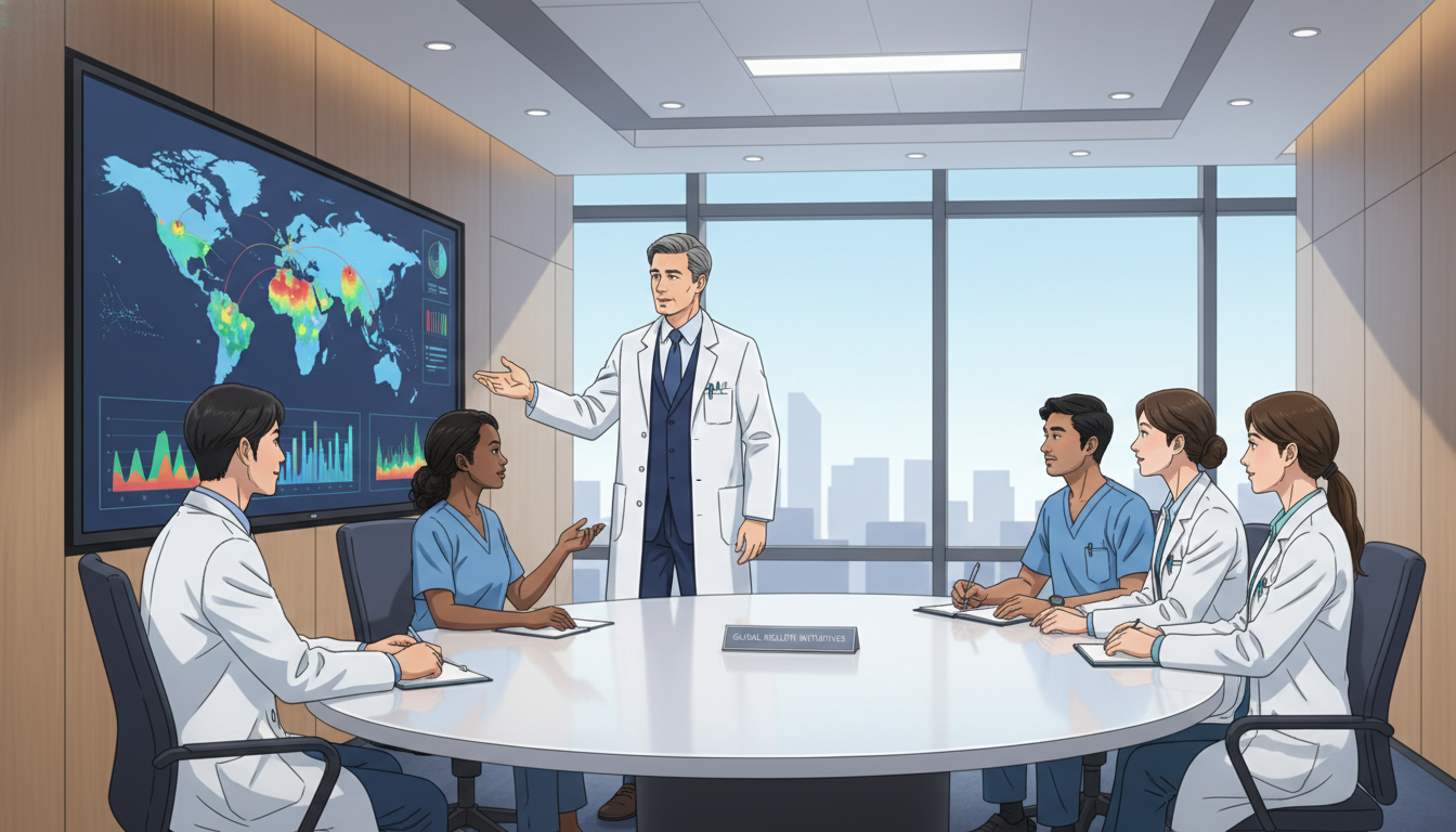 Academic DO physician leading a global health teaching session with residents Academic DO physician leading a global health teaching session with residents - DO graduate residency for Academic vs Private