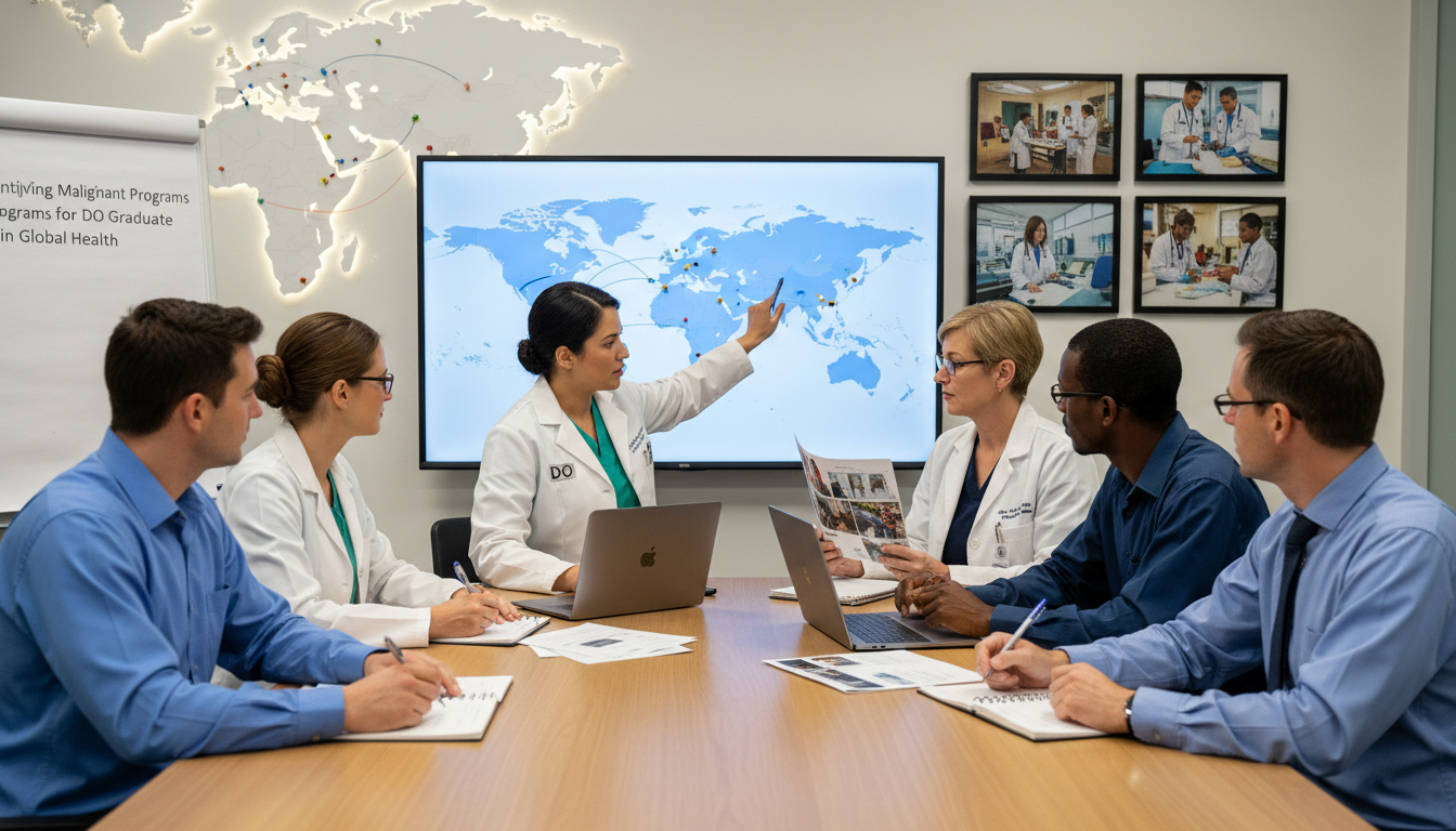 Residents discussing global health training and residency culture Residents discussing global health training and residency culture - DO graduate residency for Identifying Malignant Programs