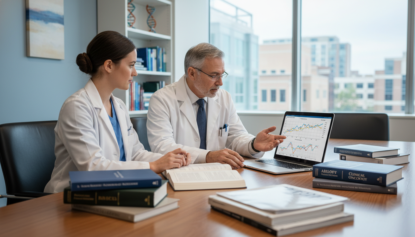 Hematology-oncology research meeting between DO resident and mentor Hematology-oncology research meeting between DO resident and mentor - DO graduate residency for Research During Residency for