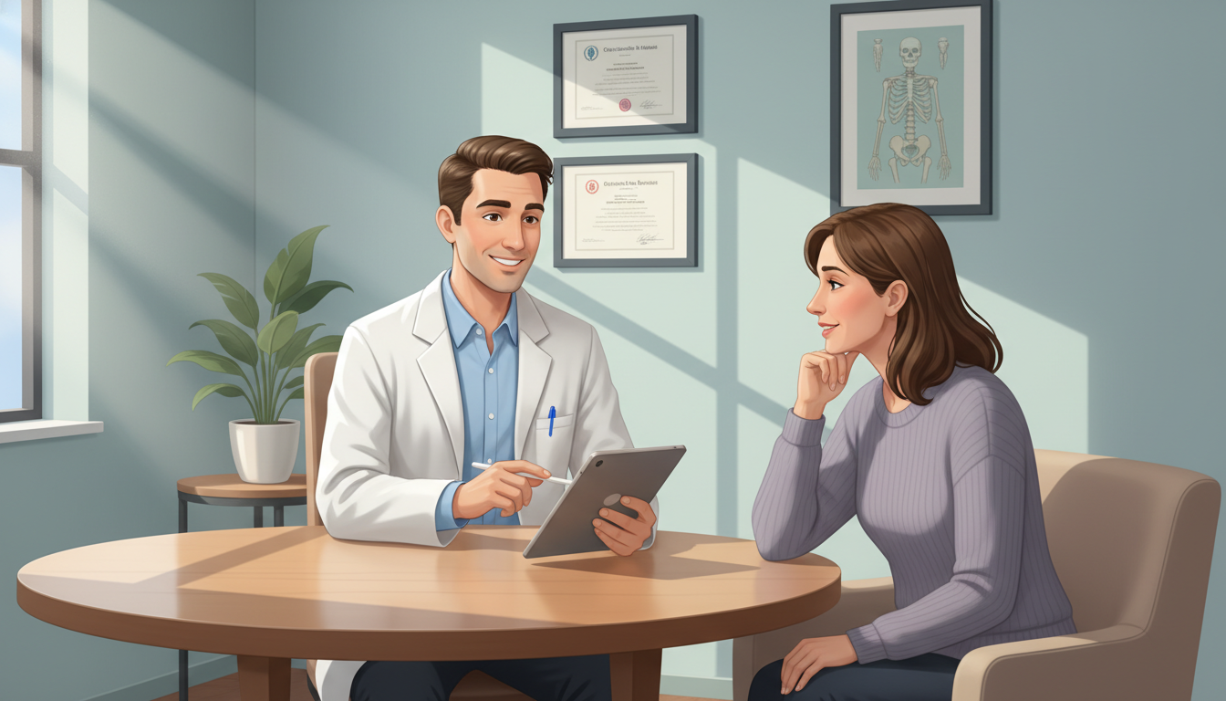 DO internist in a private practice clinic with a patient DO internist in a private practice clinic with a patient - DO graduate residency for Academic vs Private Practice for DO Grad