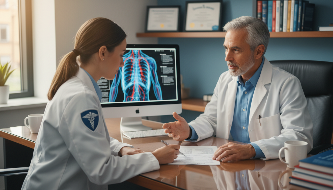DO medical student discussing CV with interventional radiology mentor DO medical student discussing CV with interventional radiology mentor - DO graduate residency for CV Building for DO Graduate