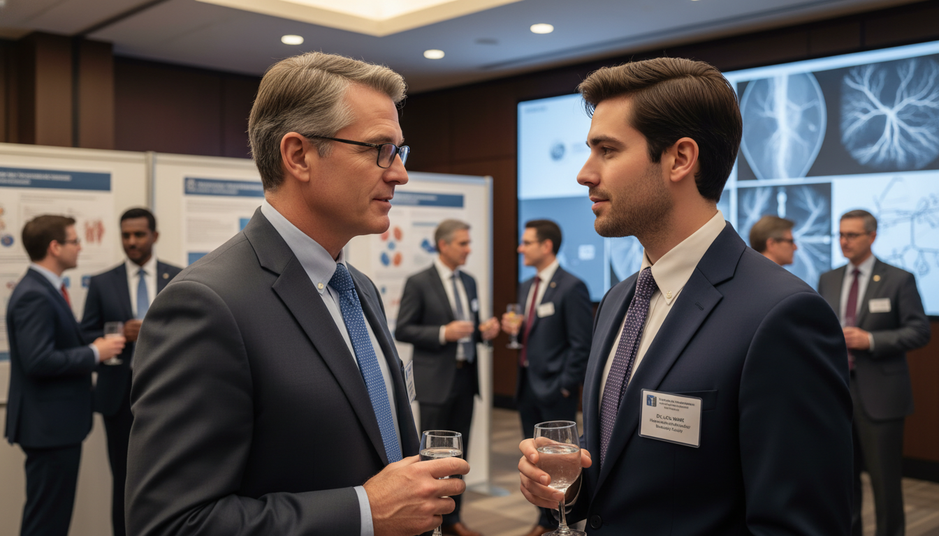 Osteopathic graduate networking with interventional radiology faculty at a medical conference Osteopathic graduate networking with interventional radiology faculty at a medical conference - DO graduate residency for Net