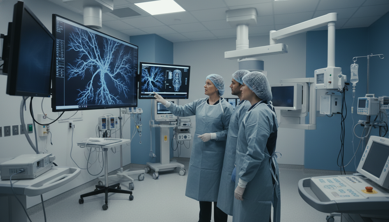 Interventional radiology attending teaching residents during a procedure - DO graduate residency for Program Selection Strate