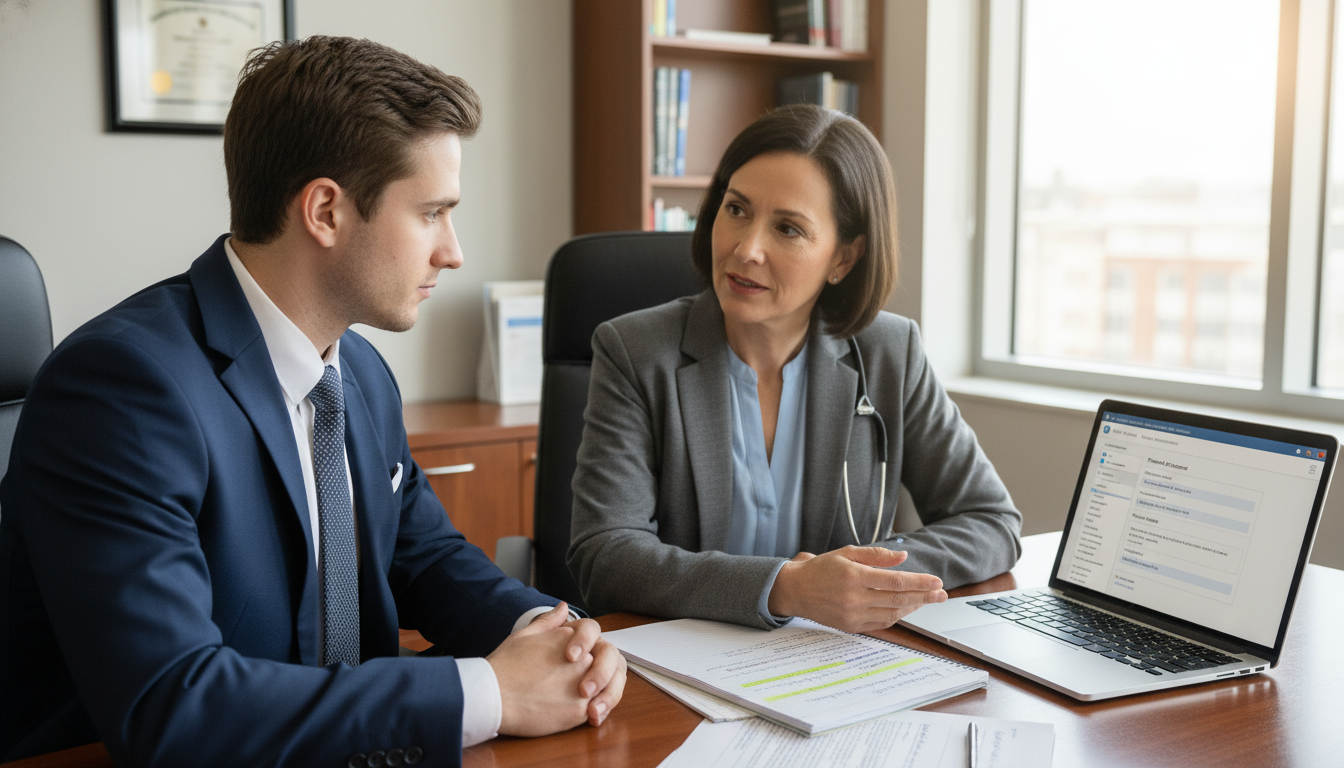 Medical student discussing residency application red flags with faculty mentor Medical student discussing residency application red flags with faculty mentor - DO graduate residency for Addressing Red Fla