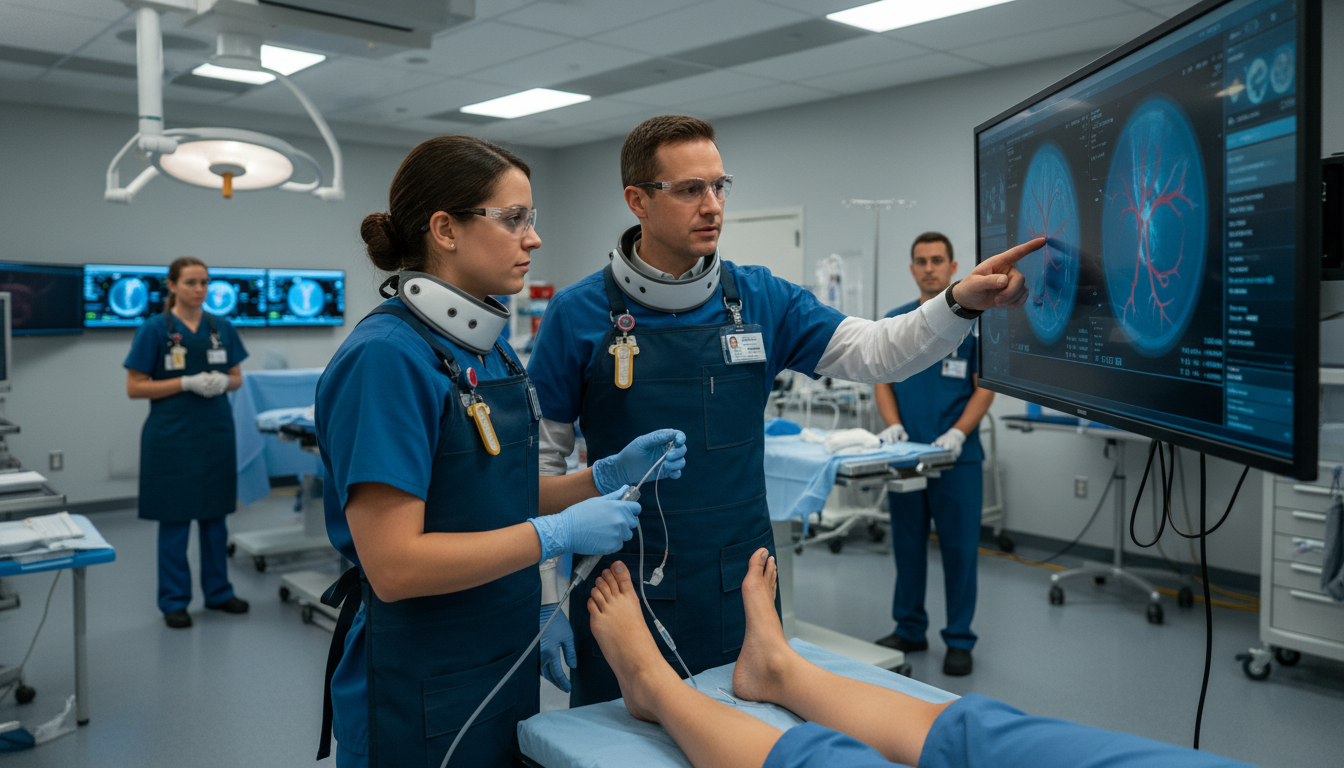 Interventional radiology resident DO graduate performing procedure under supervision Interventional radiology resident DO graduate performing procedure under supervision - DO graduate residency for Addressing R
