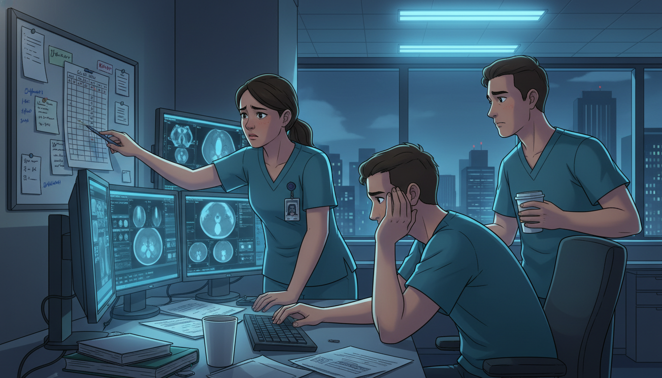 Interventional radiology residents reviewing call schedules and workload Interventional radiology residents reviewing call schedules and workload - DO graduate residency for Resident Turnover Warnin