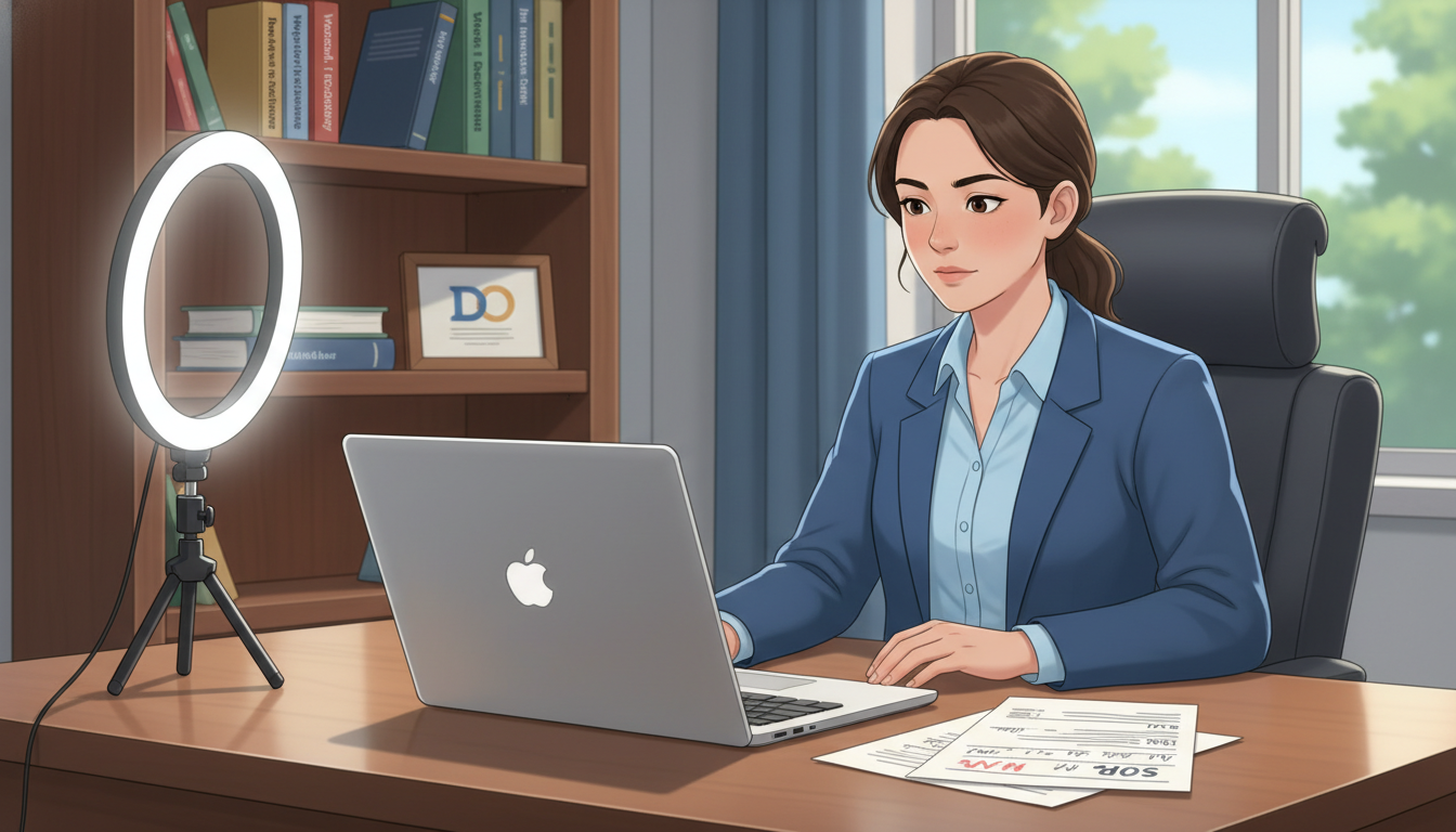 DO graduate on video interview during SOAP - DO graduate residency for SOAP Preparation for DO Graduate in Interventional Rad