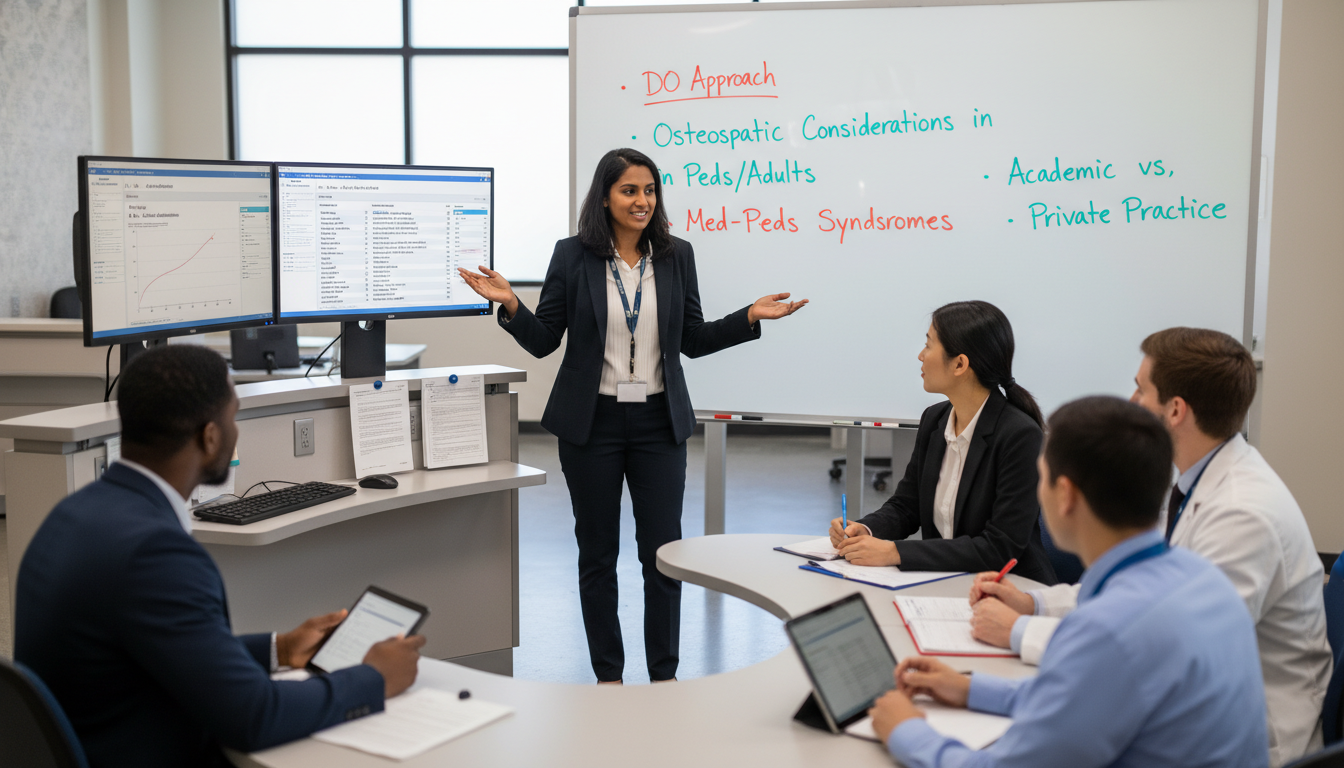 Medicine-pediatrics DO attending teaching residents and students in an academic clinic Medicine-pediatrics DO attending teaching residents and students in an academic clinic - DO graduate residency for Academic v