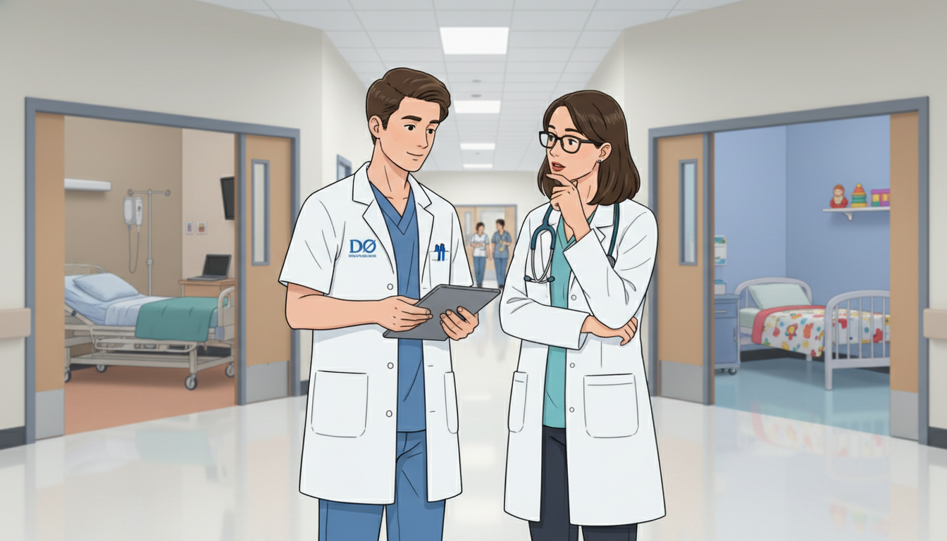 Medical student working with an attending physician on an inpatient ward - DO graduate residency for Letters of Recommendatio