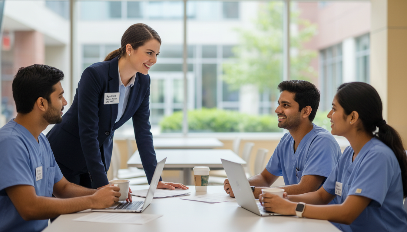 Medicine Pediatrics Residency Applicant Talking with Residents - DO graduate residency for Questions to Ask Programs for DO G
