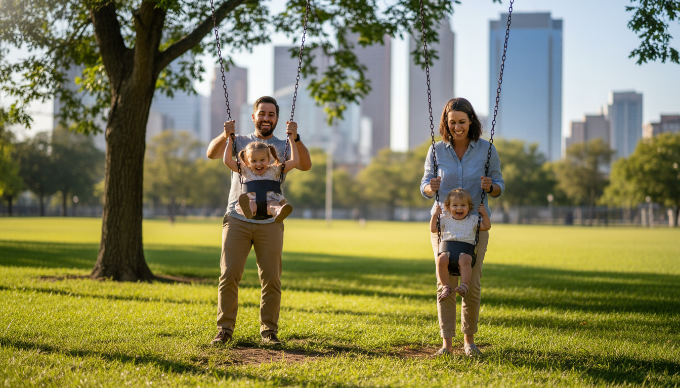 Medicine-Pediatrics DO Physician Enjoying Family Time Outdoors Medicine-Pediatrics DO Physician Enjoying Family Time Outdoors - DO graduate residency for Work-Life Balance Assessment for D