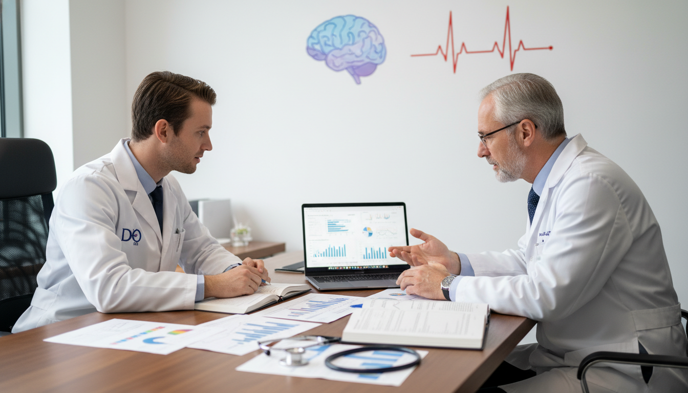 Osteopathic graduate working on research with mentor - DO graduate residency for Research Profile Building for DO Graduate in