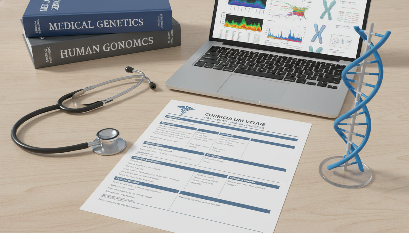 Organized CV layout for a medical genetics residency applicant Organized CV layout for a medical genetics residency applicant - DO graduate residency for CV Building for DO Graduate in Med