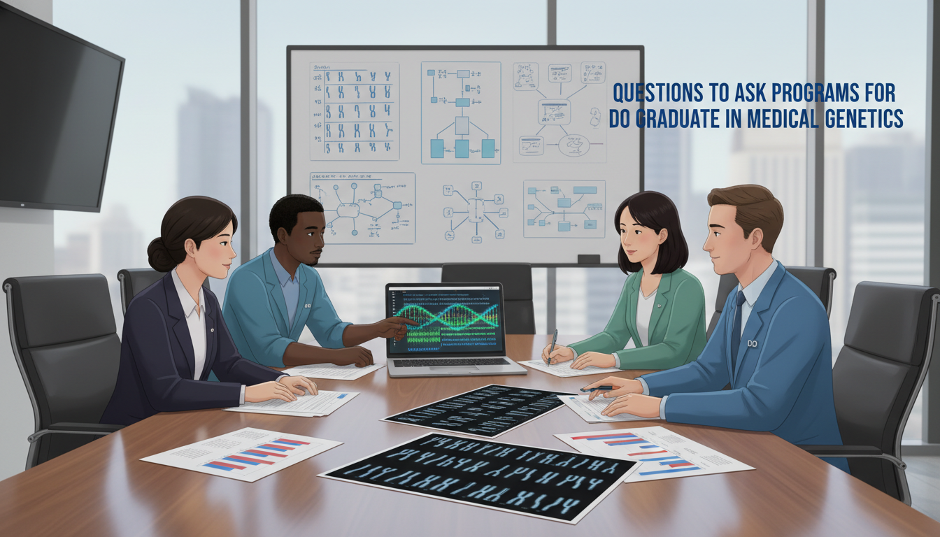 Medical genetics residents reviewing clinical cases and research Medical genetics residents reviewing clinical cases and research - DO graduate residency for Questions to Ask Programs for DO