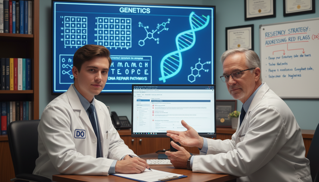 Medical student reviewing red flags with mentor Medical student reviewing red flags with mentor - DO graduate residency for Addressing Red Flags for DO Graduate in Medical G