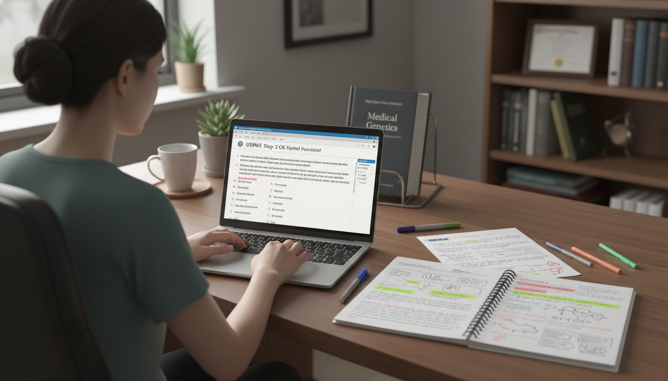 DO graduate practicing USMLE Step 2 CK questions on a laptop DO graduate practicing USMLE Step 2 CK questions on a laptop - DO graduate residency for USMLE Step 2 CK Preparation for DO G