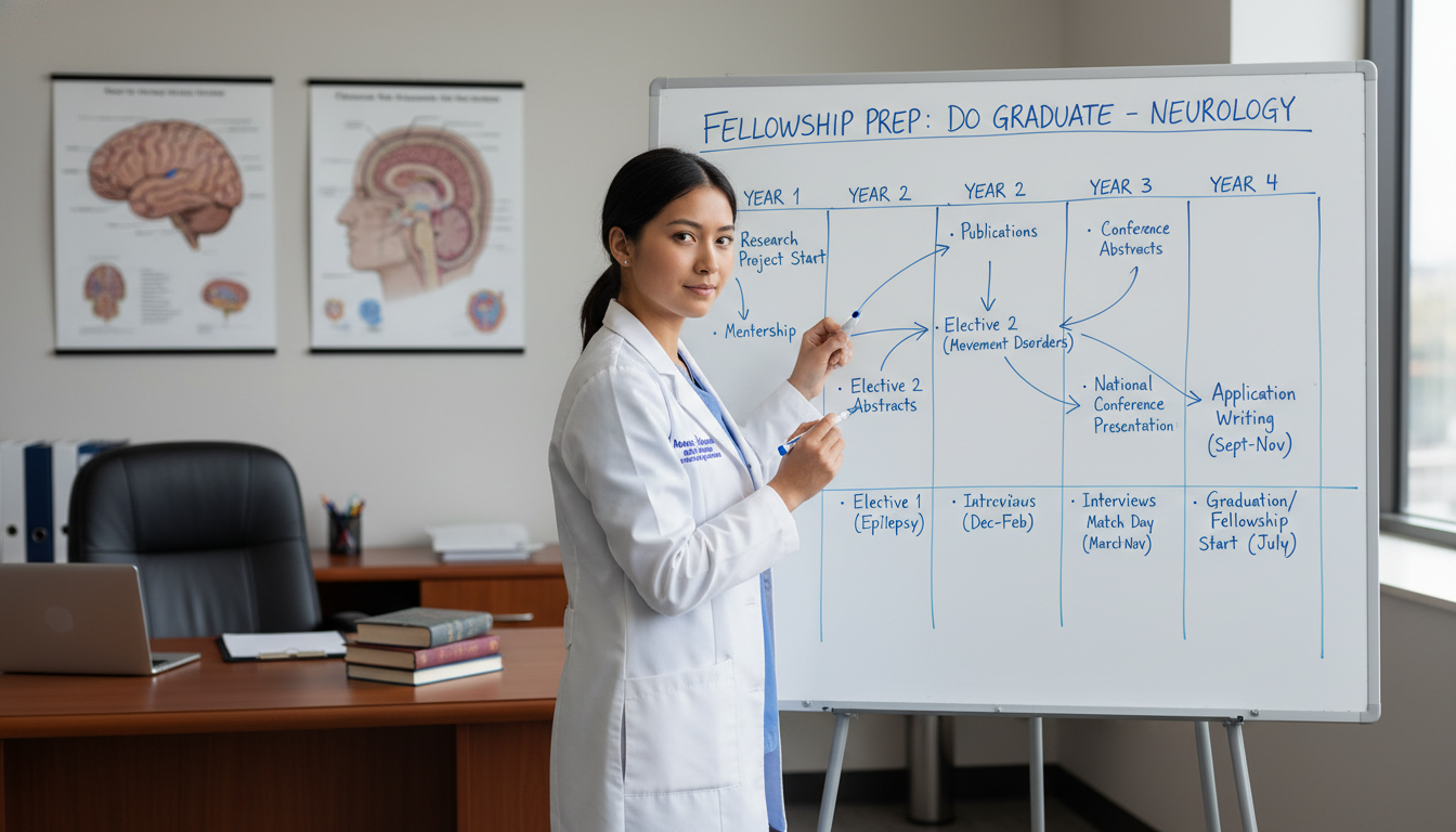 Neurology resident mapping out fellowship preparation timeline Neurology resident mapping out fellowship preparation timeline - DO graduate residency for Fellowship Preparation for DO Grad