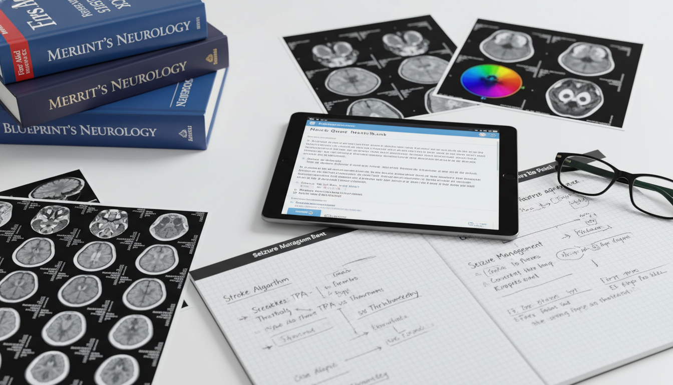 Neurology-focused Step 2 CK study materials and brain anatomy diagrams - DO graduate residency for USMLE Step 2 CK Preparatio