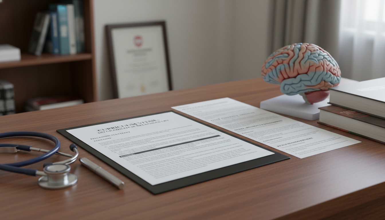 Neurosurgery CV and application documents on desk Neurosurgery CV and application documents on desk - DO graduate residency for CV Building for DO Graduate in Neurosurgery