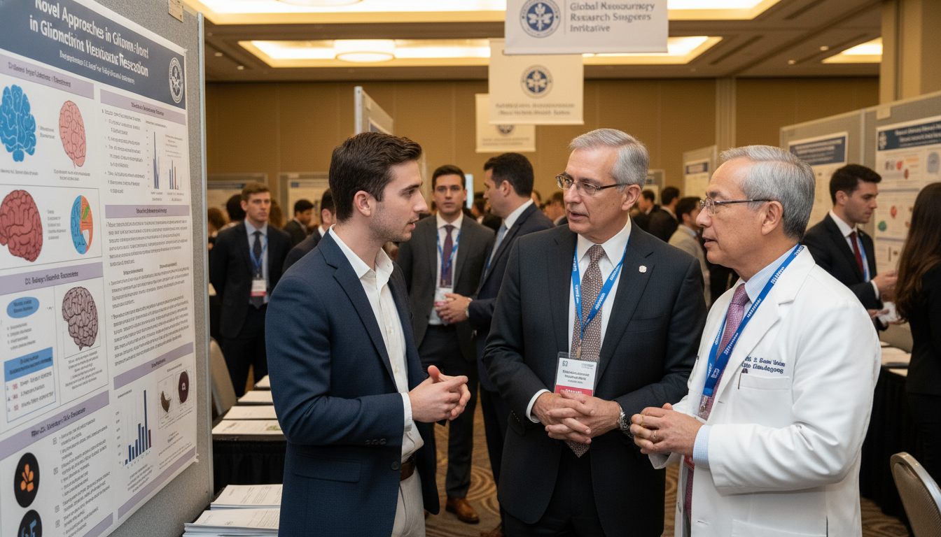 Medical conference poster session with neurosurgery trainees - DO graduate residency for Networking in Medicine for DO Gradua