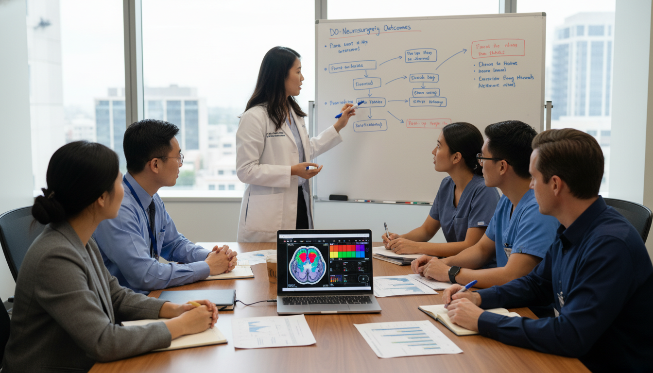 Neurosurgery residents collaborating on a brain surgery research project Neurosurgery residents collaborating on a brain surgery research project - DO graduate residency for Research During Residenc